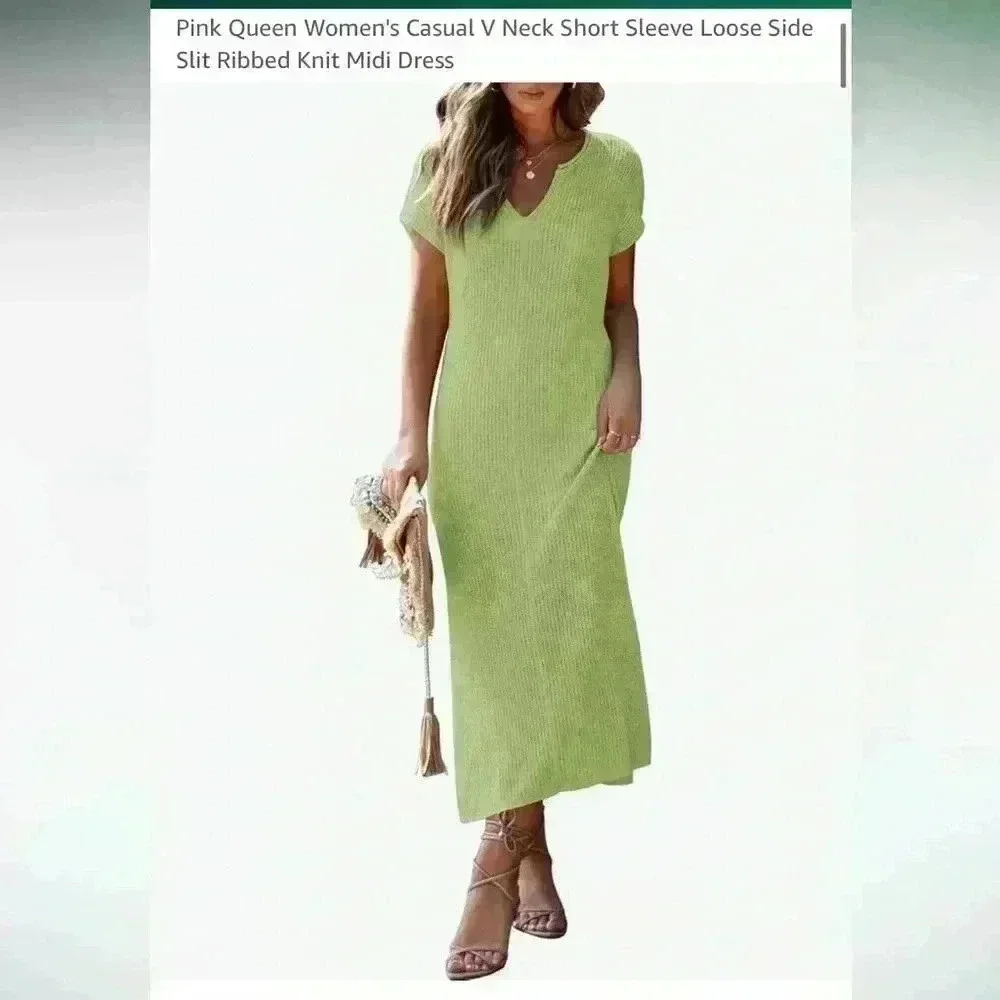Ribbed knit midi dress